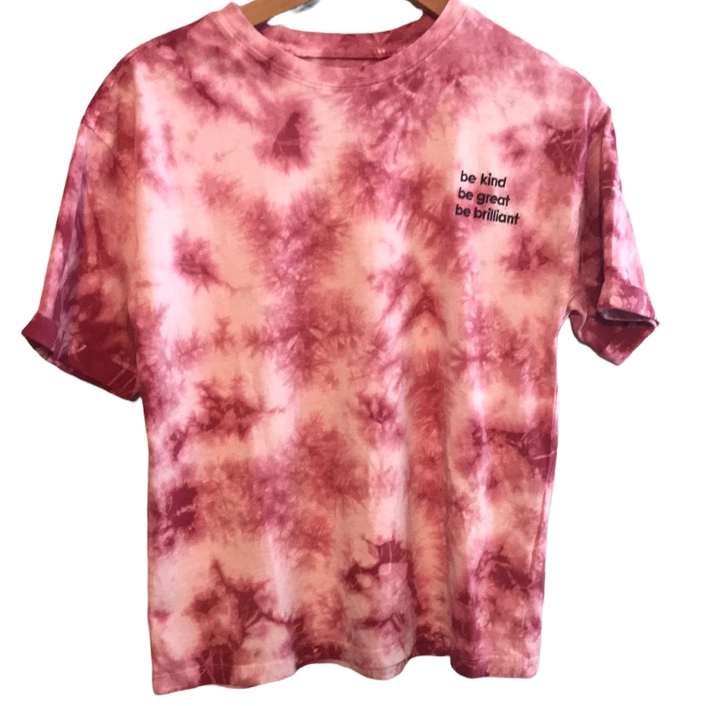 NWT! Zara “be kind be great be brilliant” tie dye tee shirt